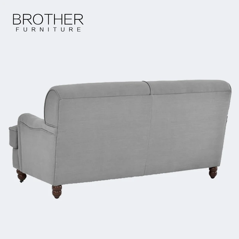 Simple design soft living room double seater sofa bed grey double fabric sofa