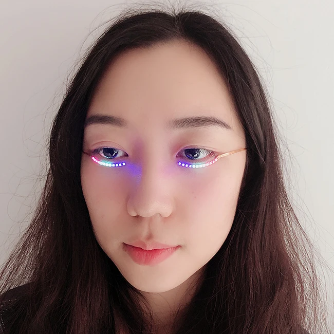 Unisex Music Controlled Sound Activated Led Eye Lashes Flashing Light Up Led Eyelashes For Party