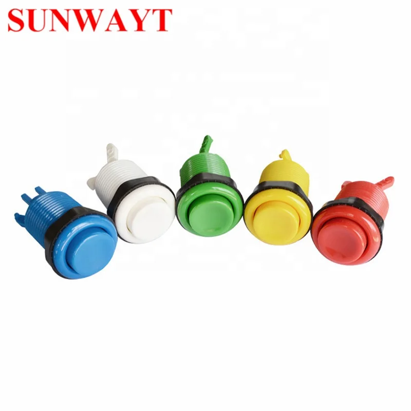 Factory direct wholesale Arcade 28mm Mounting hole American happ Style Multi Color Push Button long one for Arcade Game Machines
