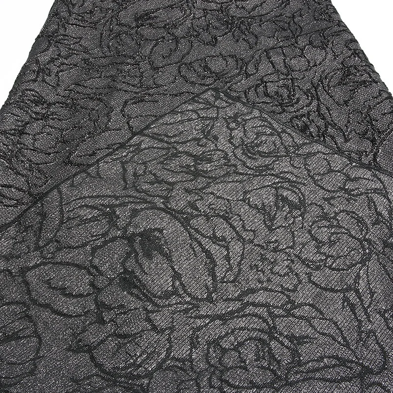 KEER Factory Custom TDJ69-L Custom factory wholesale 3d embossed floral pattern 100% polyester jacquard fabric glitter fabric