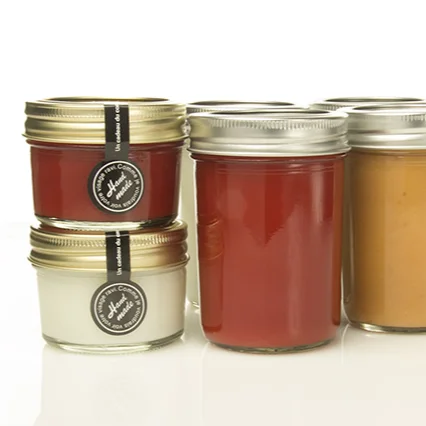 Wholesale custom design 4oz 8oz glass mason jar for honey with screw top lid, vacuum glass / jam jars with lids/ ice cream jar