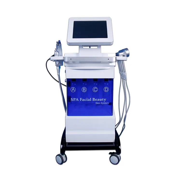 Vertical Hot Sales 5 in 1 Diamond Dermabrasion Ultrasonic Skin Scrubber Oxygen Jet Peel Hot Cold Hammer Photon Treatment