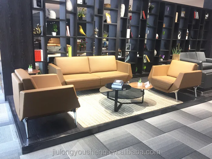 PU leather office sofa set SF162 comfortable waiting room arm chair for project