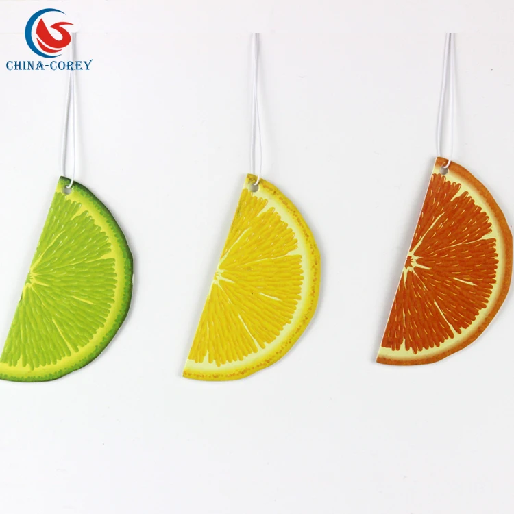 OEM fruit aroma paper car air freshener for promotional gifts with customer logo accepted