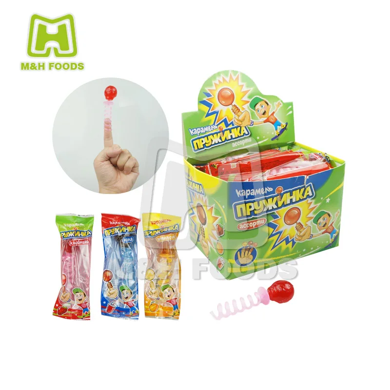 Funny Fruity Spring Finger Hard Lollipop Candy