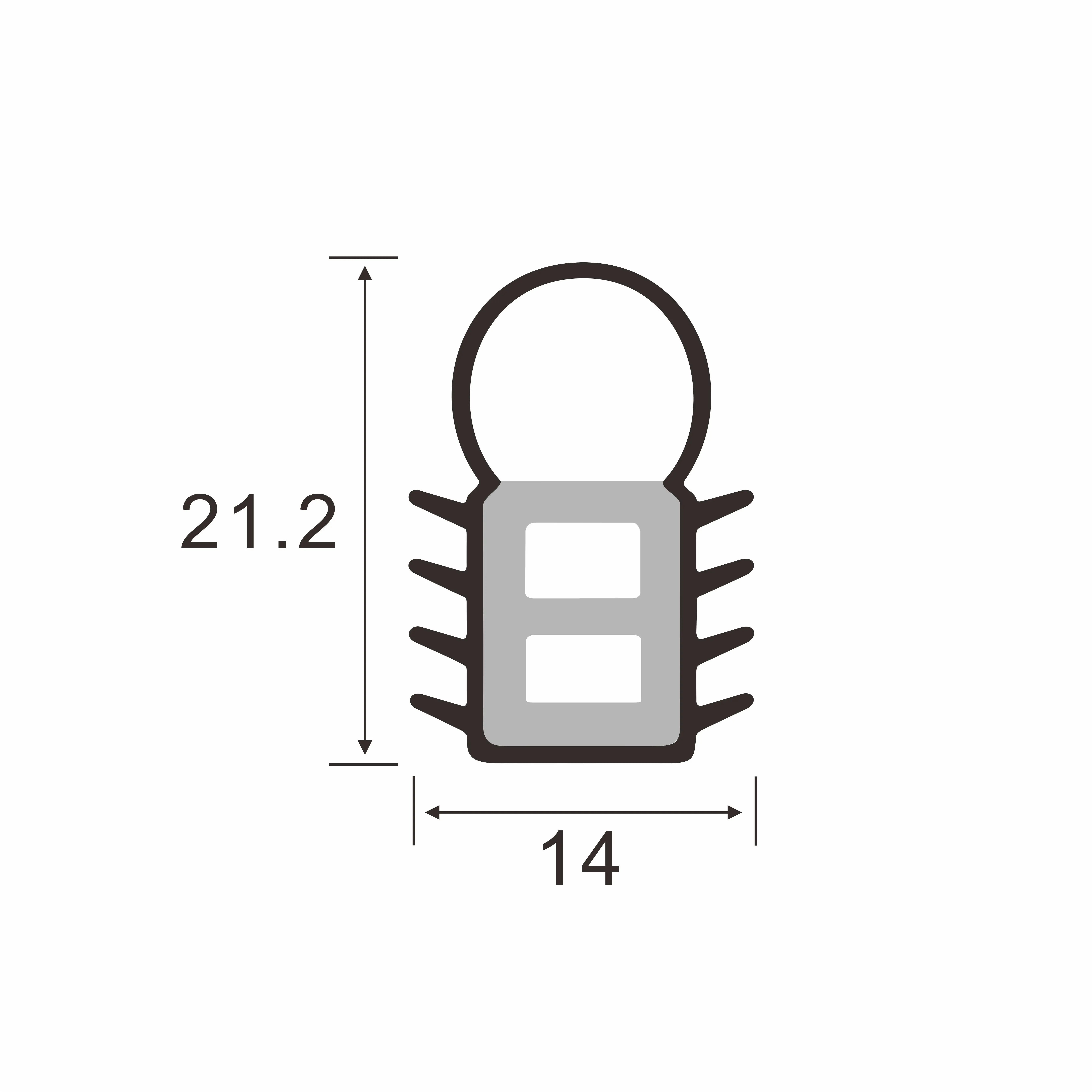 Flexible Intumescent Fire resistant door Seal Drop Bottom Seal with Rubber