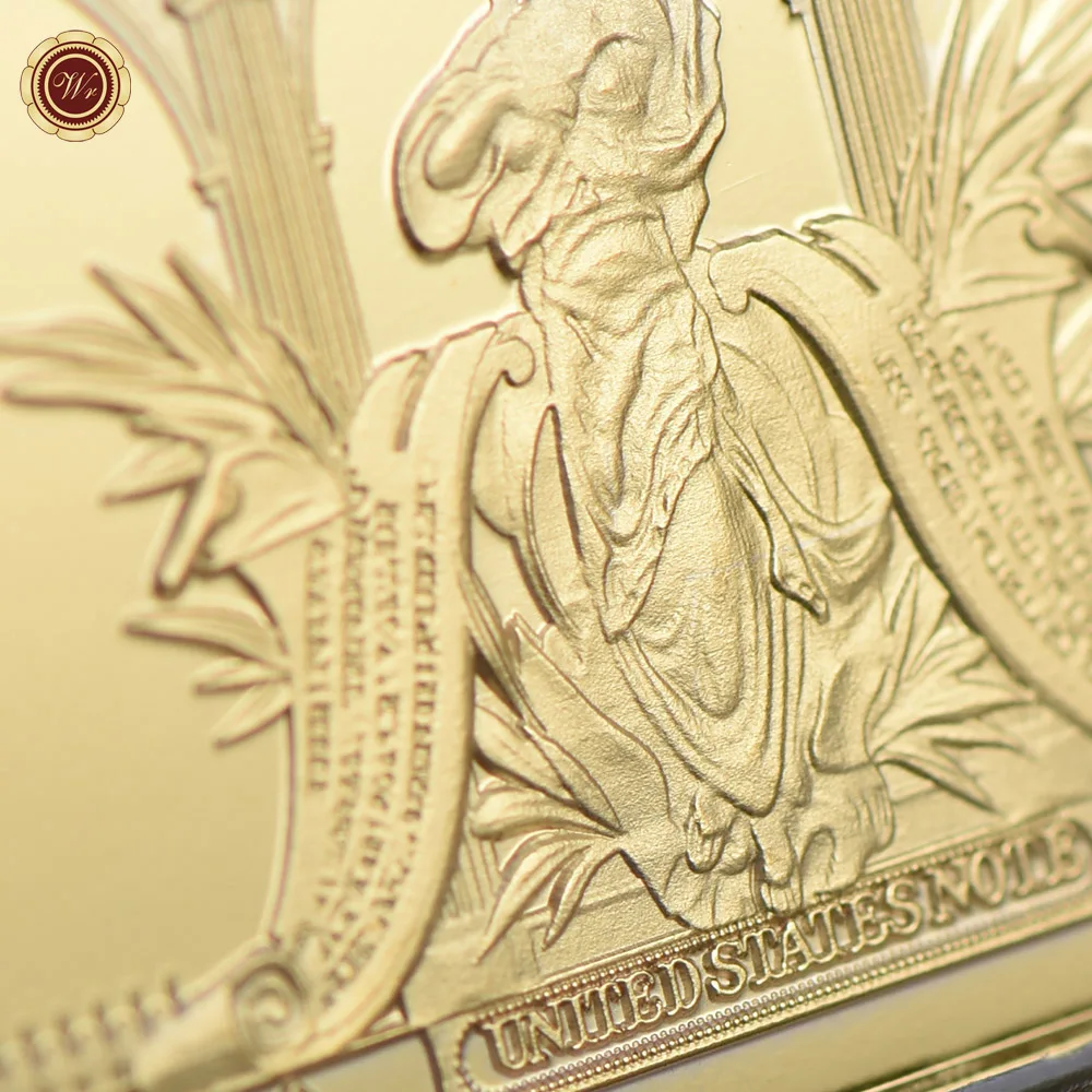 Wholesale Price Home Decorative Gold Art Crafts Usd 10 Bill 24k Pure Gold Bar Ornament
