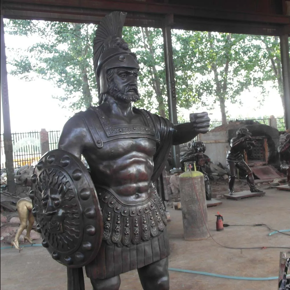 Hot sales life size Roman antique cast bronze warrior sculpture statue for outdoor decoration