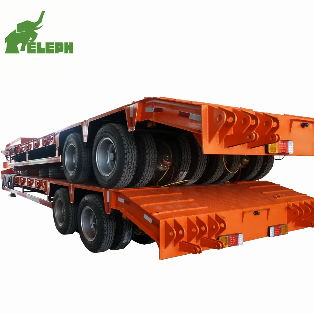 2Lines 4 Axles 3 Line 6 Axle 4 Line 8 Axle 80 - 150 T Lowbed Loading Truck Semi Towing Lowboy Trailer