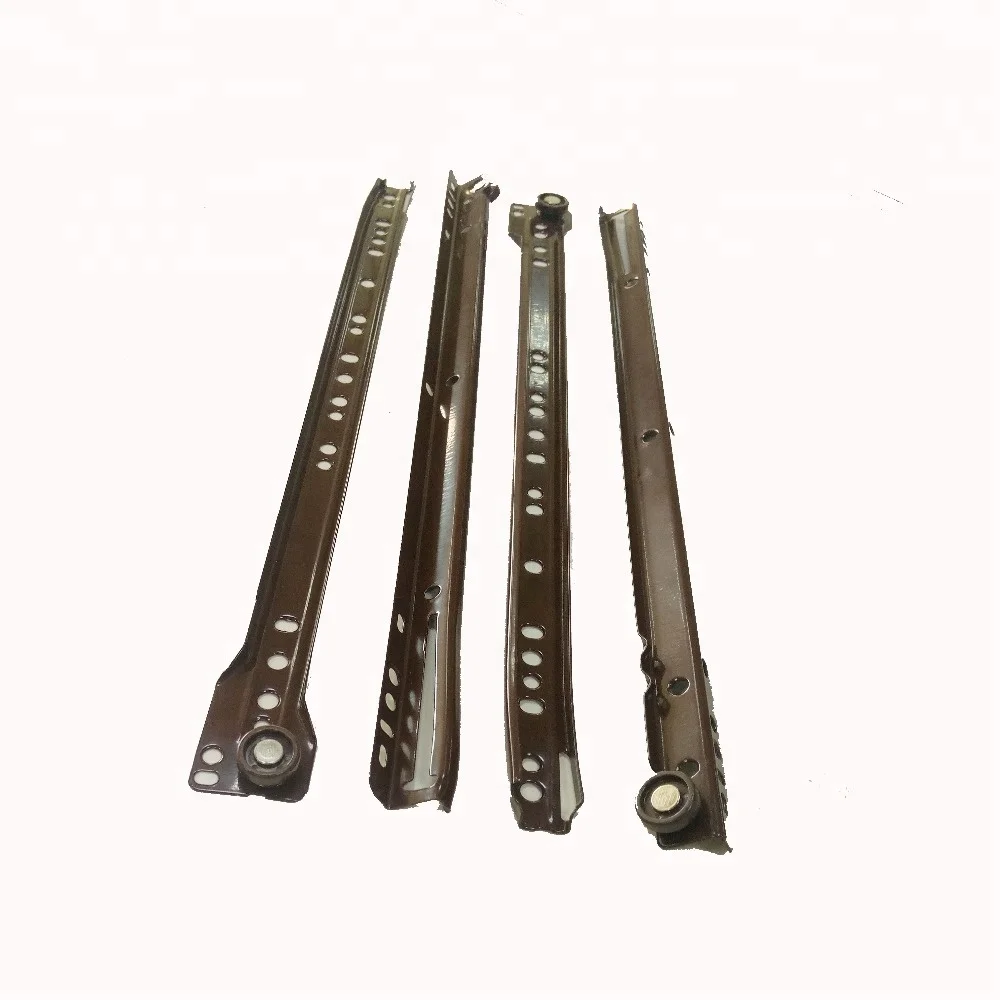 Drawer Slides Telescopic Fgv Narrow Thin  Nylon Wheel Metal Box Drawer Slide Ball Bearing Slide Rail