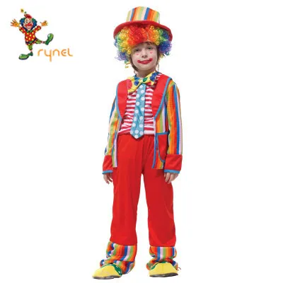 Funny Colorful Carnival Cute Halloween Clown Cosplay Boys Costumes