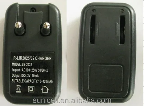Li-Ion Button Cells 3.6V LIR2032 lir2016 rechargeable battery charger