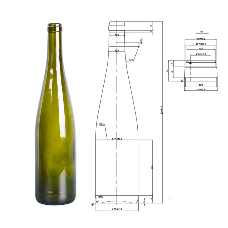 Sell well regular empty rhine glass bulk wine bottles 750ml CY-1069
