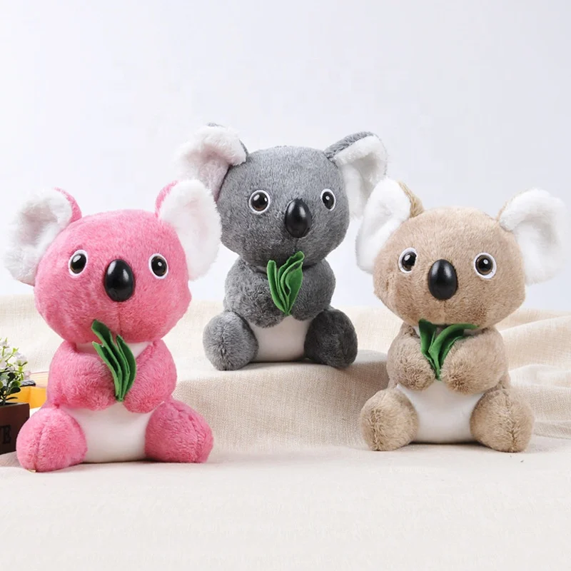 Plush Koala with Holding Green Leaf Newborn Toys Cute Stuffed Animal Koala Bear Toys