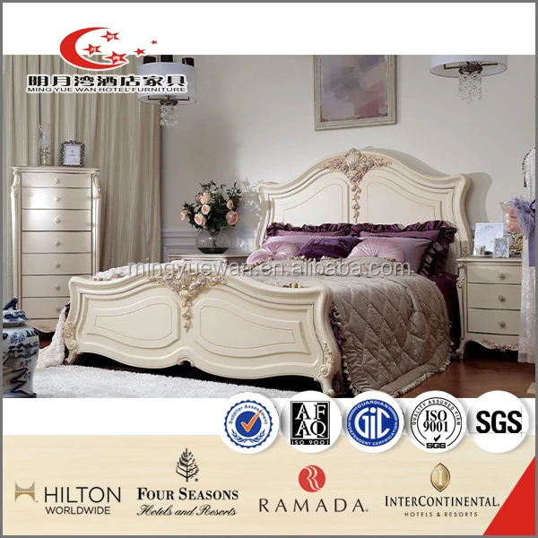 Renaissance style president suite furniture palace hotel royal luxurious bed room furniture sets beech timber wood furniture