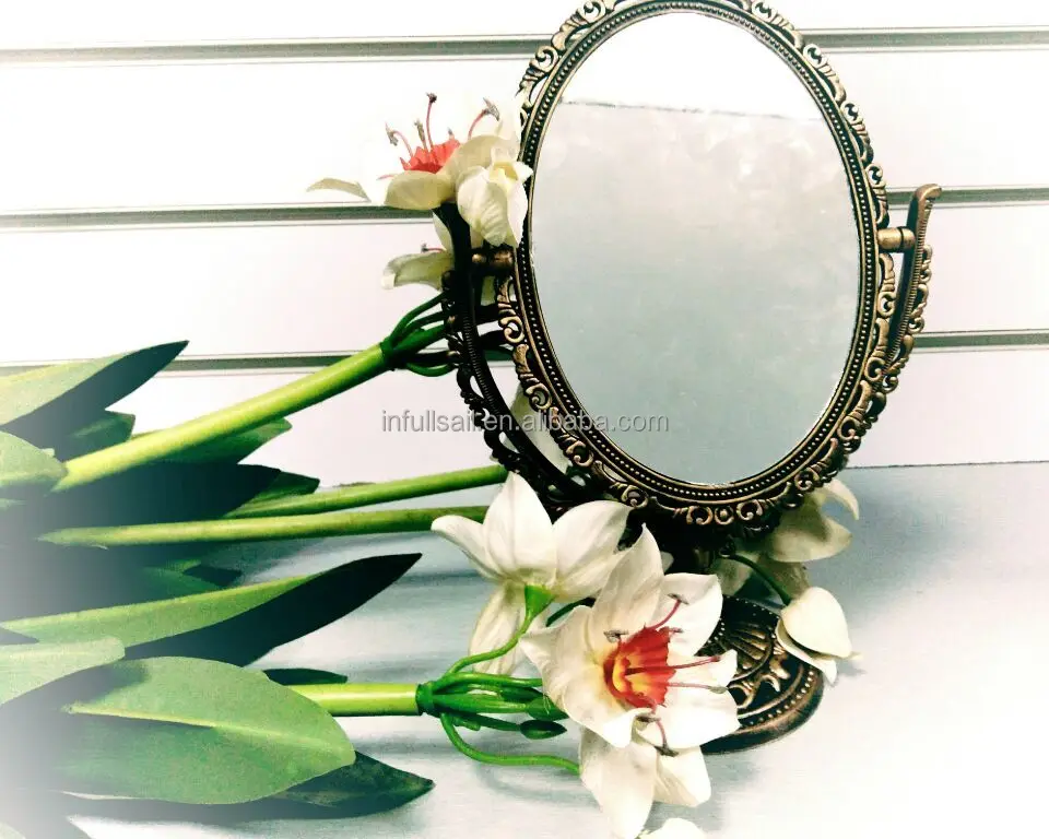 
Hign Quality Antique-Gold 2x Double Side Standing Cosmetic mirror 