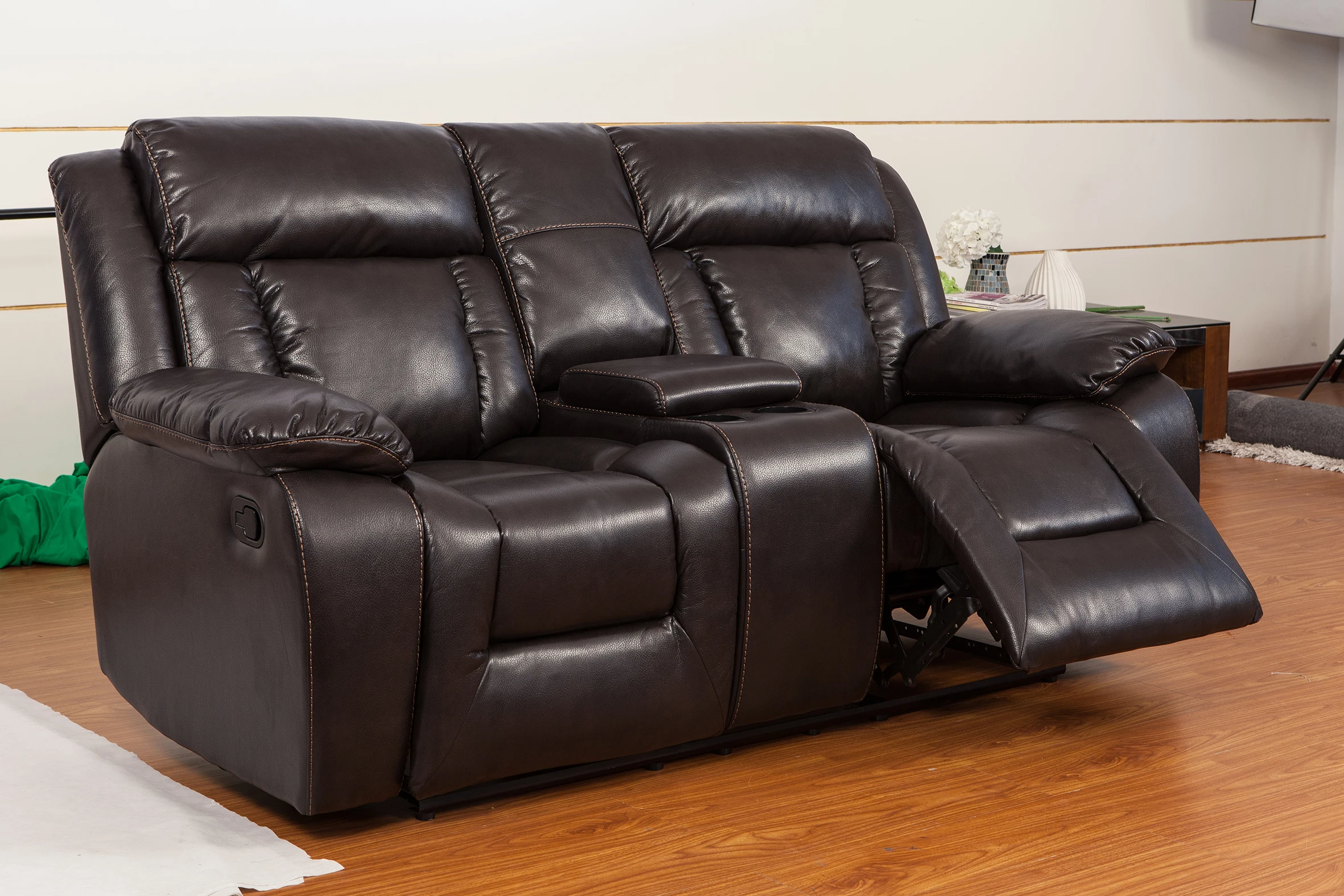 
Royal genuine Leather home cinema 2 seater couple recliner sofa 