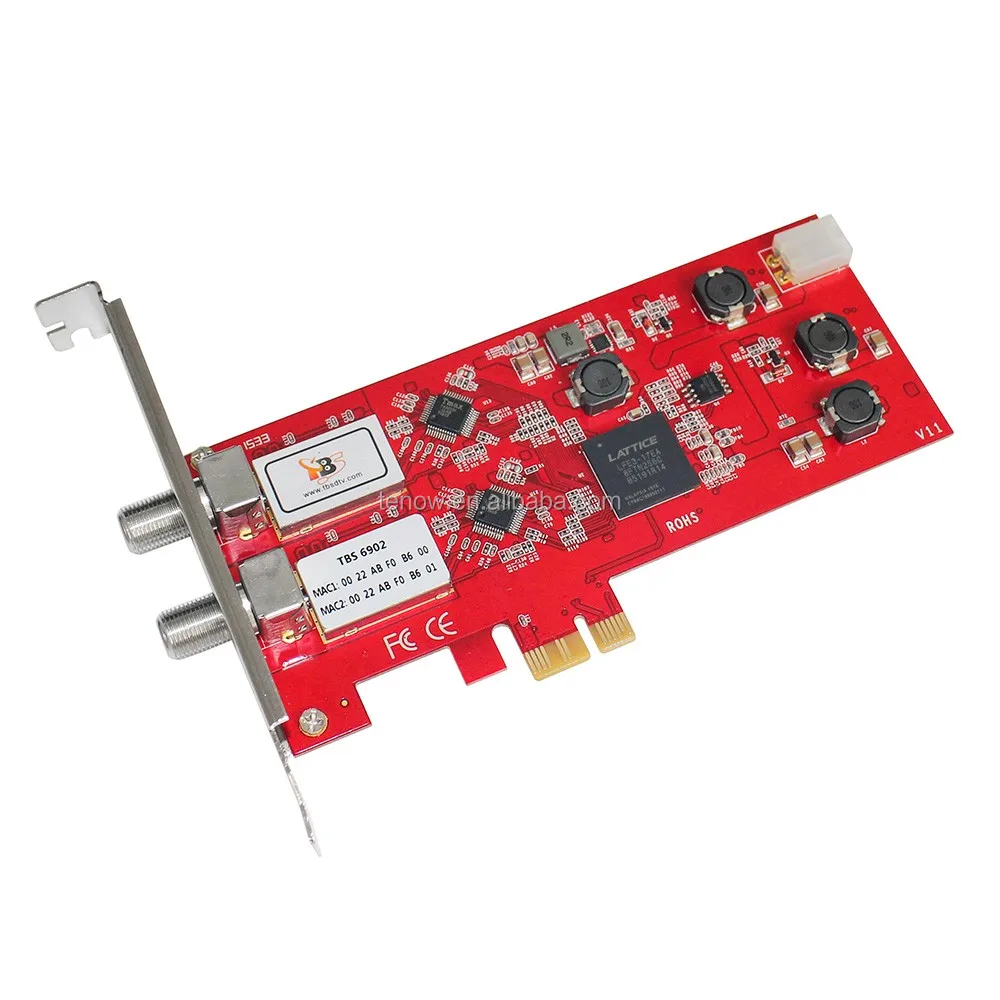 
Hot Sell TBS6902 DVB-S2 Dual Tuner PCIe Card for HD and SD Digital Satellite TV Receiving on PC 