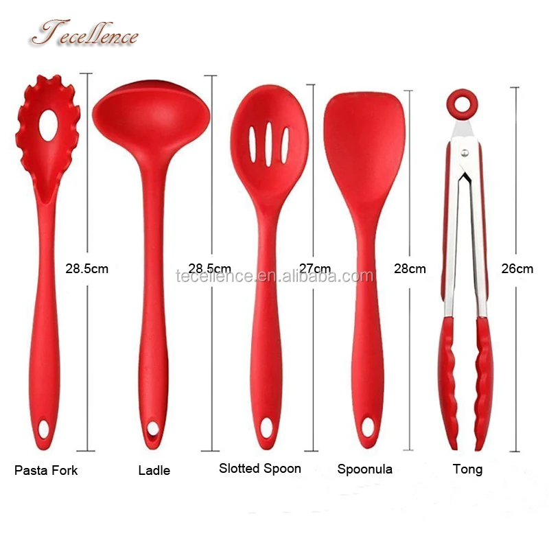 10 Pack Heat Resistant Food Grade Silicone Kitchen Utensil Set Cooking Tools for Wholesale