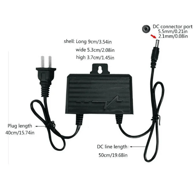 Prerain 12v 15v 500ma 14v 2a 15 volt 2 amp ac dc power adapter