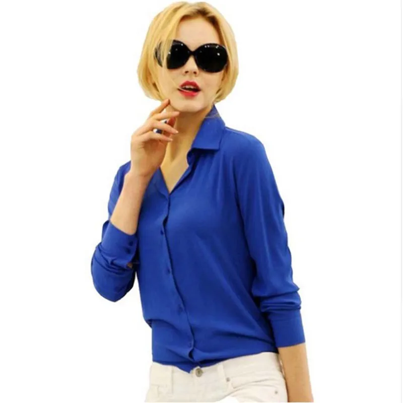 Women Chiffon Blouse Long Sleeve Shirt Women Tops Formal Office Lady Shirt Blusas Femininas Camisas Mujer