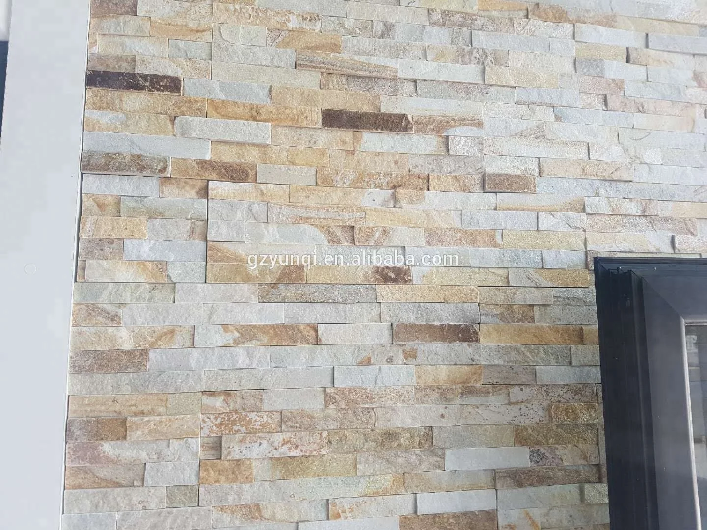 Китай, золотой, Бежевый Кварцит и Бежевый Кварцит, культивированный камень для облицовки стен