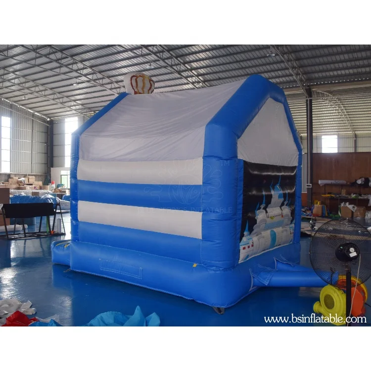 
Cheap Inflatable Bouncy Castle Combo , Big Inflatable Blue Castle for kids 