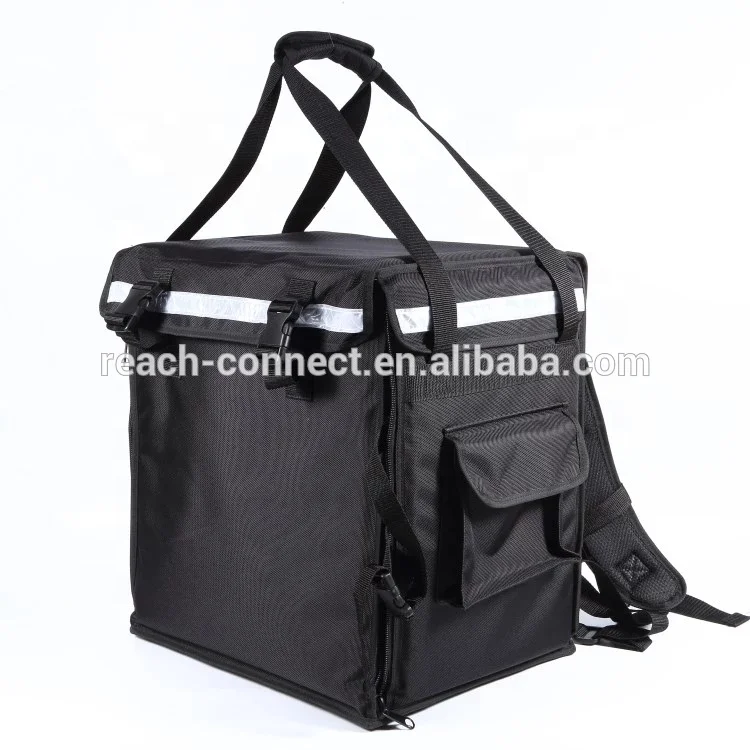 
Customized high quality large Capacity Durable Black Thermal Waterproof Cooler Backpack 65L delivery bag motorcycle 