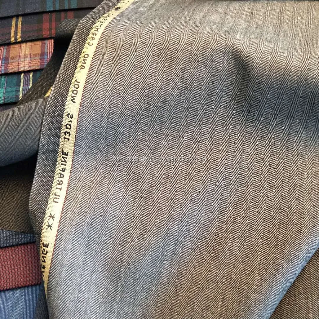 Herringbone Merino Yarn Dyed  Wool fabric  for Casual Jacket Suiting