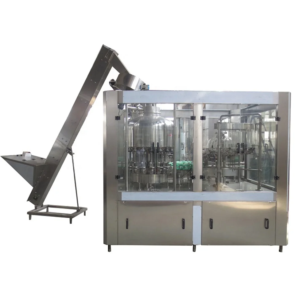 
End factory making top quality aluminum Cap automatic glass bottle sparkling water filling machine line 