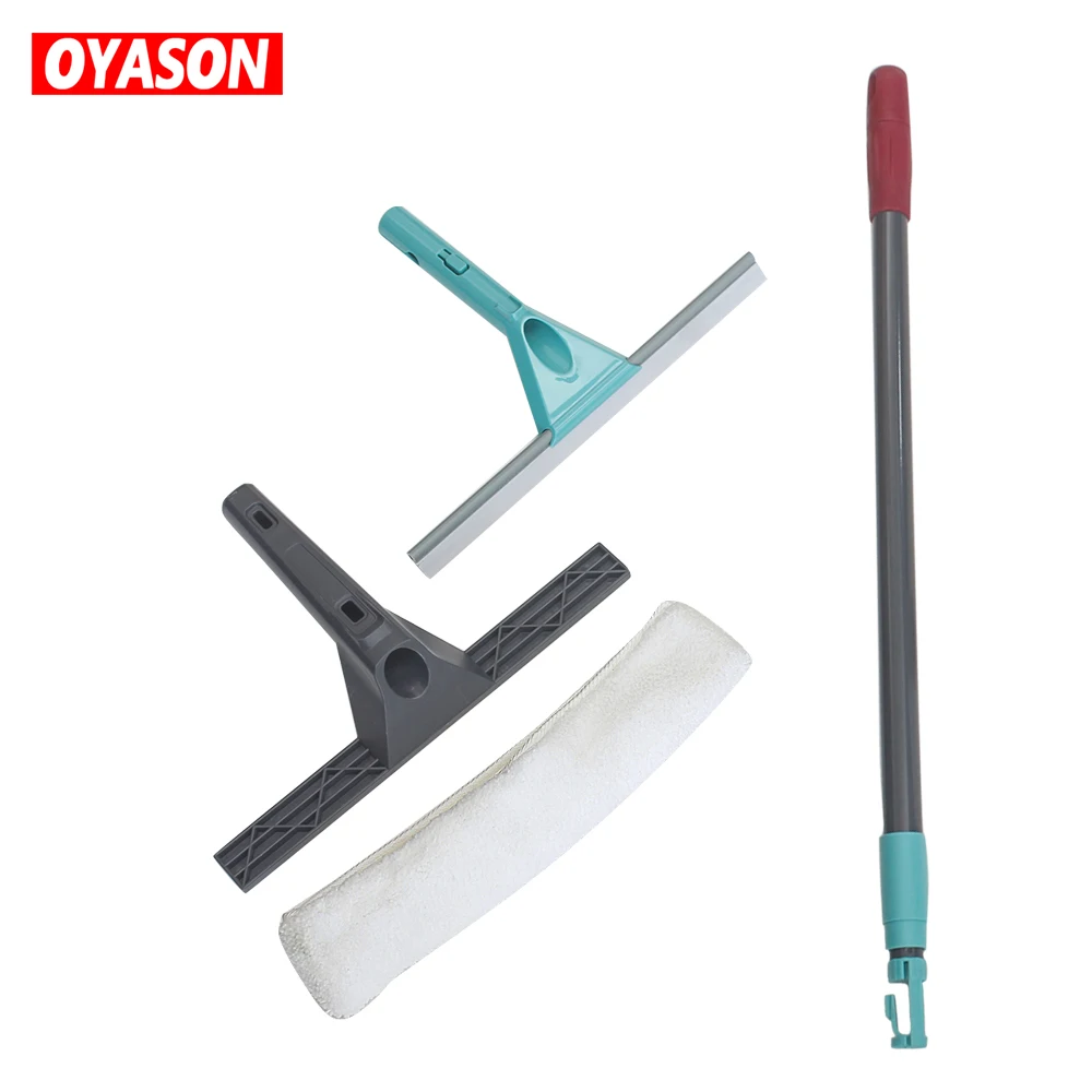 Stainless steel double size tpr sponge window wiper squeegee with extension pole