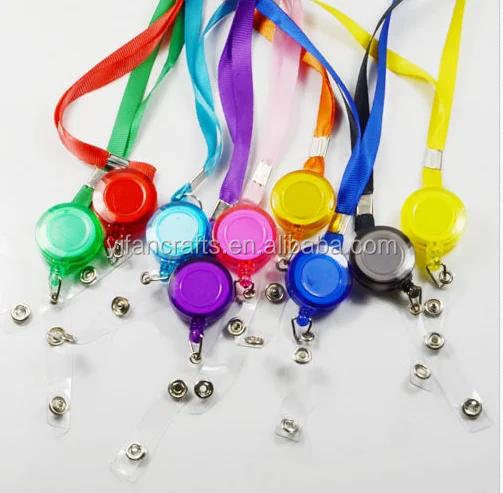 Retractable Pull Chain Reel ID Card Badge Holder Reel Recoil Belt Clip Lanyard