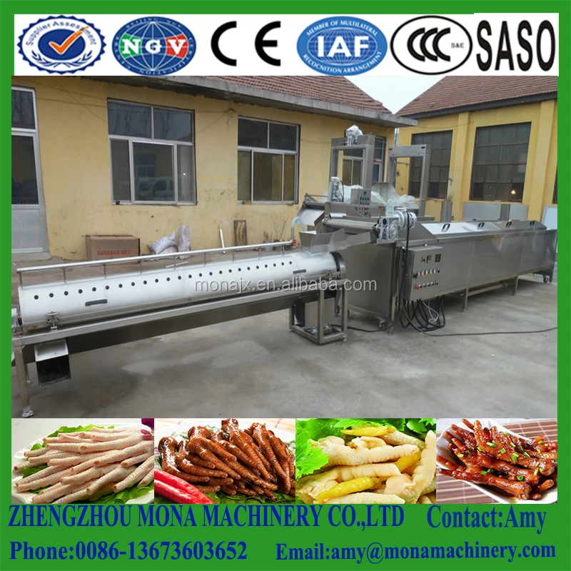 Chicken Feet Peeling Machine Factory Produce Poultry Chicken Feet Paws Peeling Cutting Machine Production Line