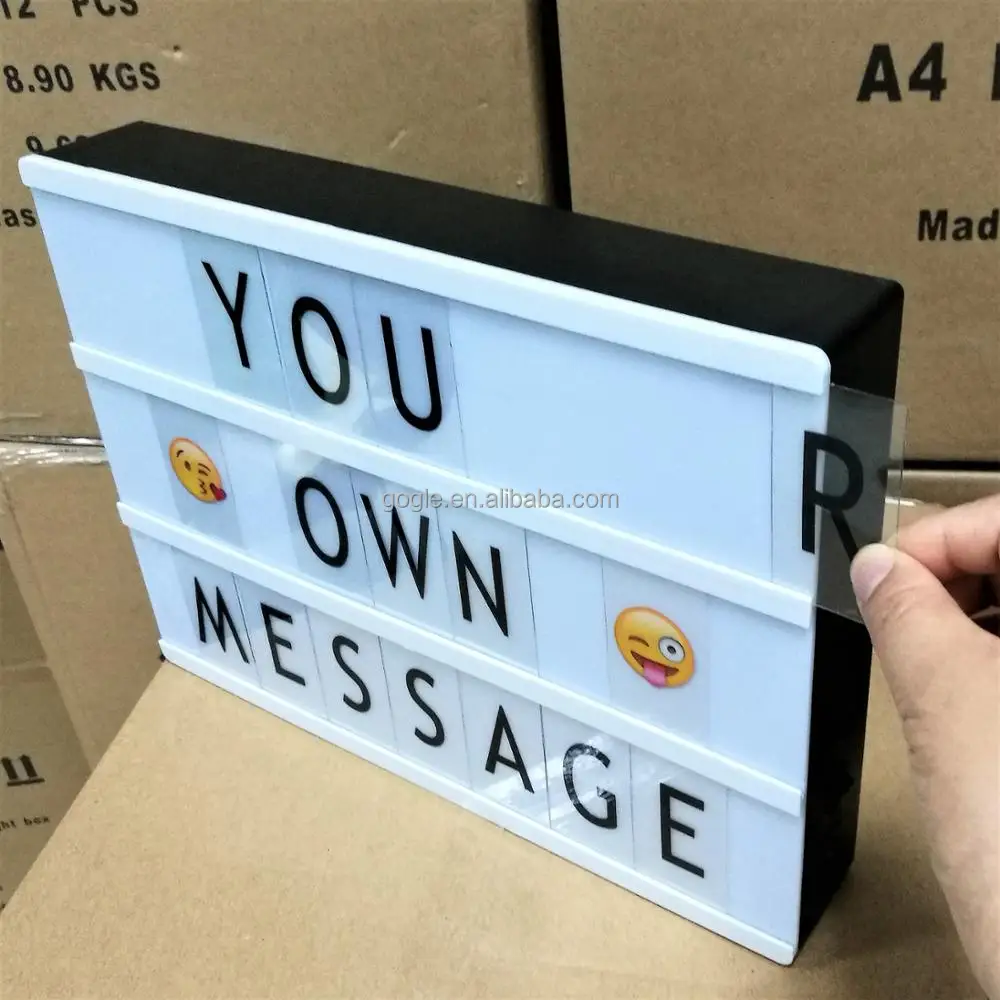 
A4 Cinema LED light Box Extra 85pcs colorful Letters Numbers Symbols 