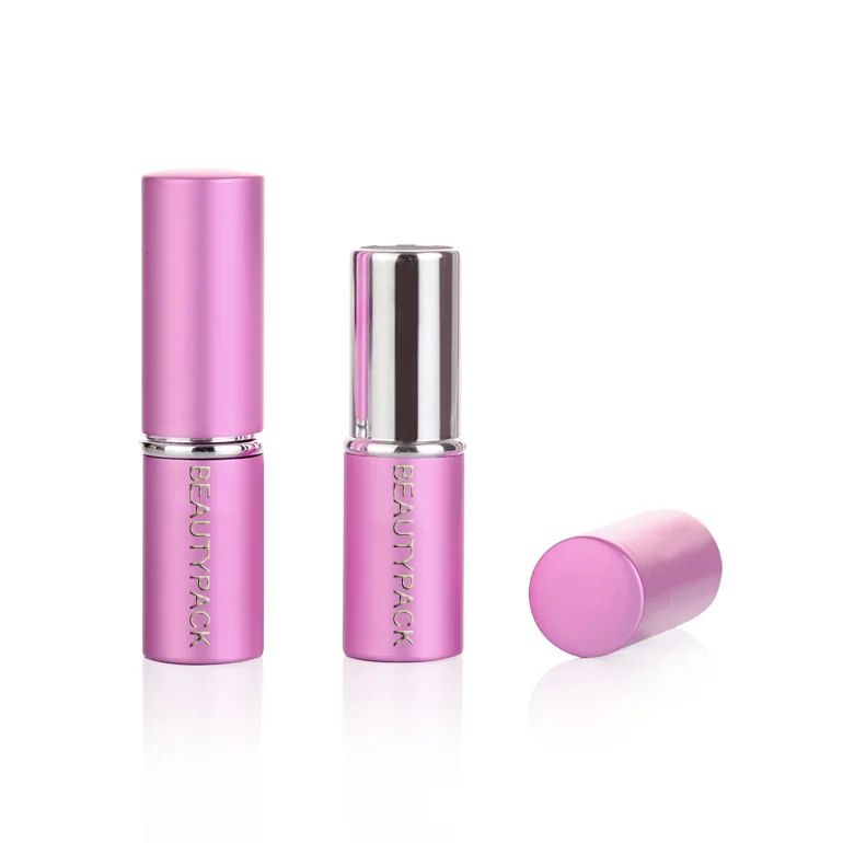 Make Your Own Cosmetic Lipstick Tube Pink Aluminium Empty Round Lipstick Tube