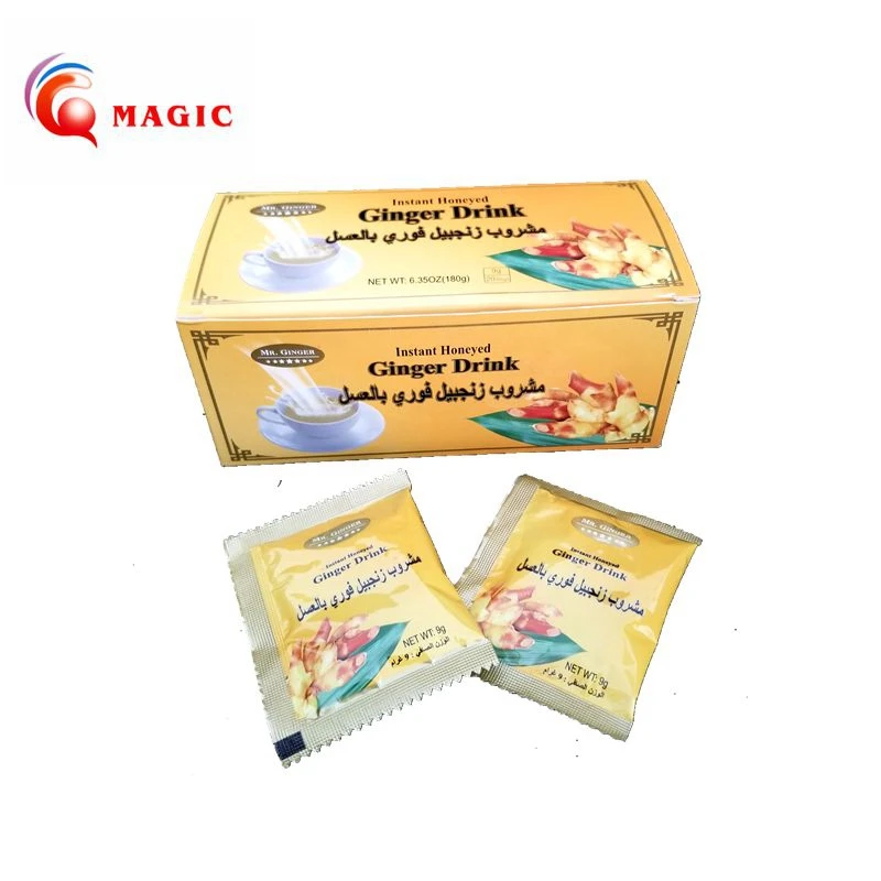 Quick dissolved granulated instant ginger tea, all flavors