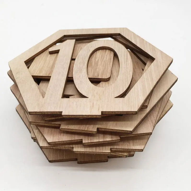 Meilun Art & Craft Heart Mini Wood Wedding Table Numbers