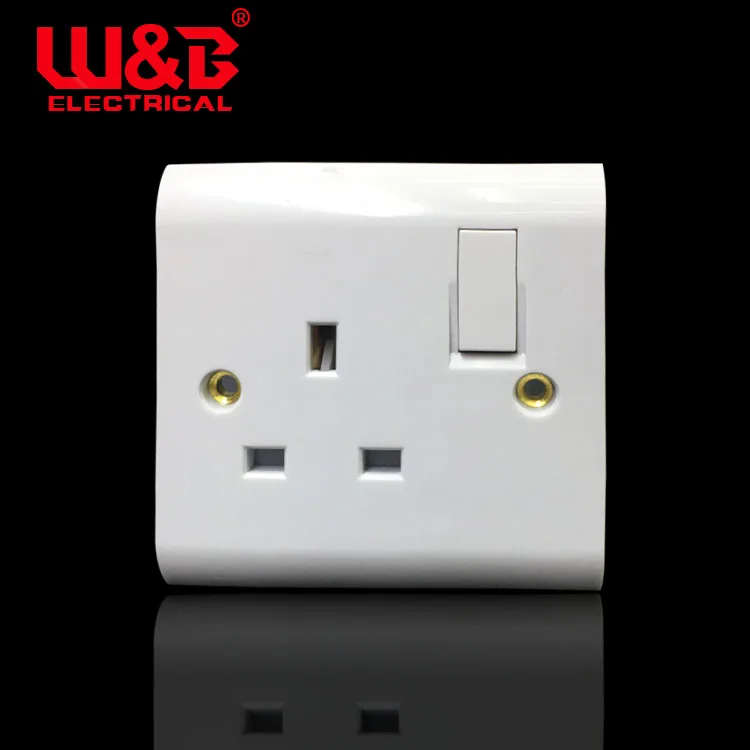W&B brand Single 13A Switch Socket with out light electric switched socket
