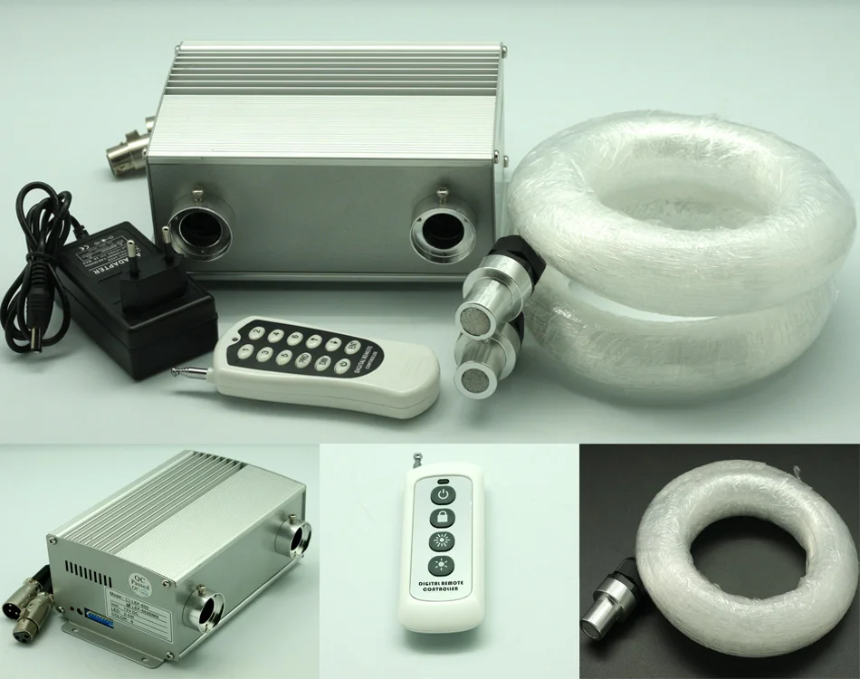 High quality dual ports LED RGBW twinkle illuminator for fiber optic starry ceiling