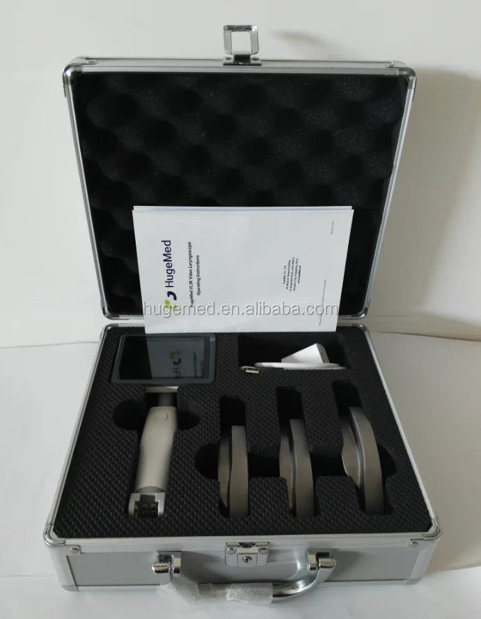 
316 medical stainless steal reusable blade Anesthesia video laryngoscope with 3.5'Color LCD led light 360 degree rotatable USB 
