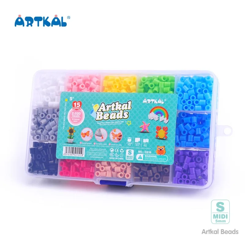 Artkal 15 Colors Iron Beads DIY Toys 5mm Midi Fuse Perler Beads