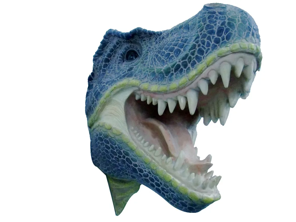 
dinosaur design wall mounted resin animal head sculpture 