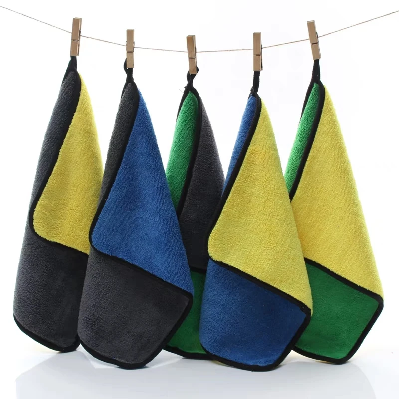 Coral Velvet Cartoon Hang Rag Microfiber Towel Cleaning Cloth