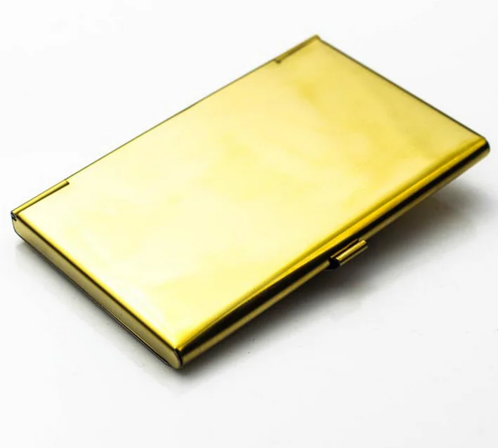 Luxury gold polished surface stainless steel metal credit card holder with engraving LOGO