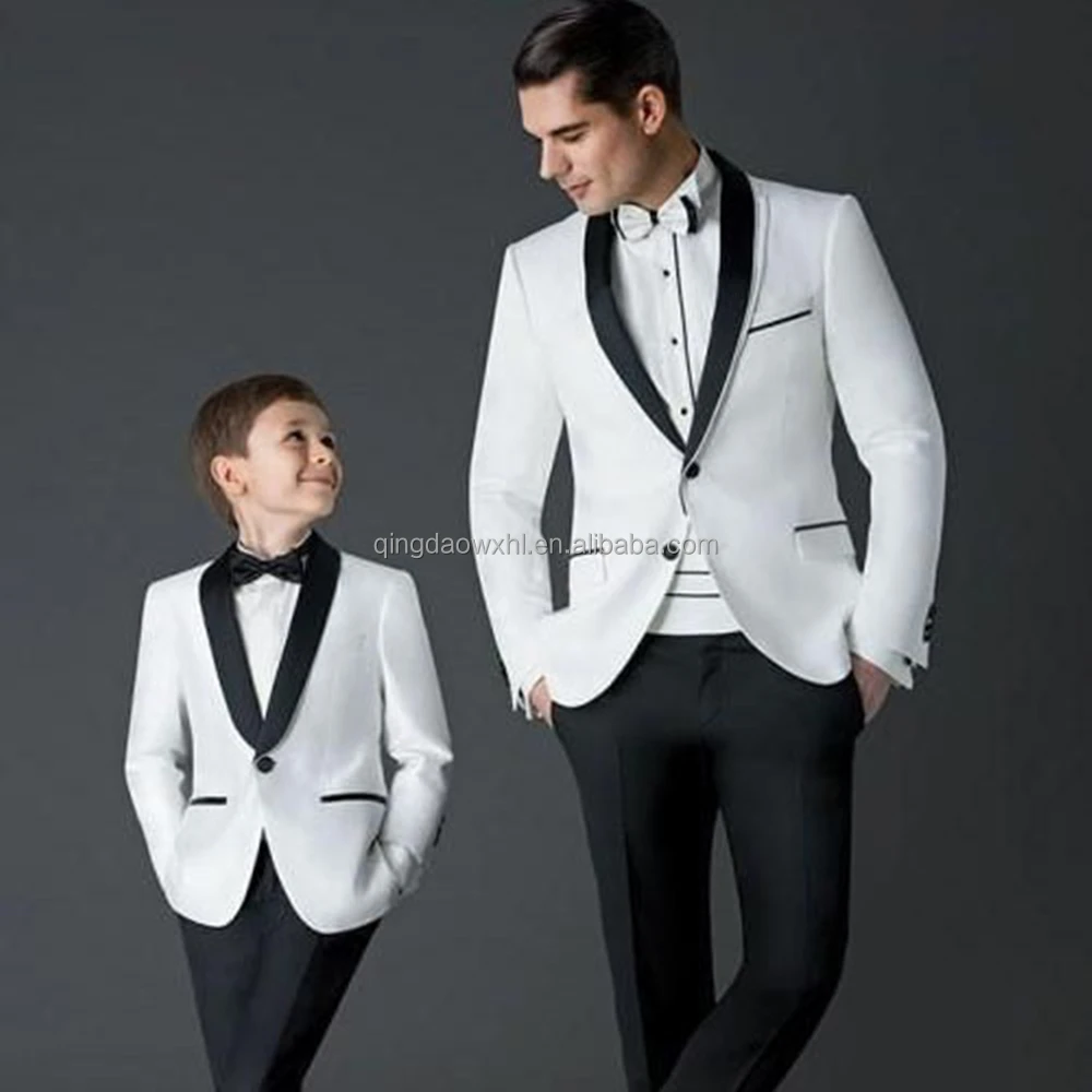 Parent-Child Wear 3 Piece Mens Wedding Suit Groom Tuxedos Groomsman Suits Blazer Dress