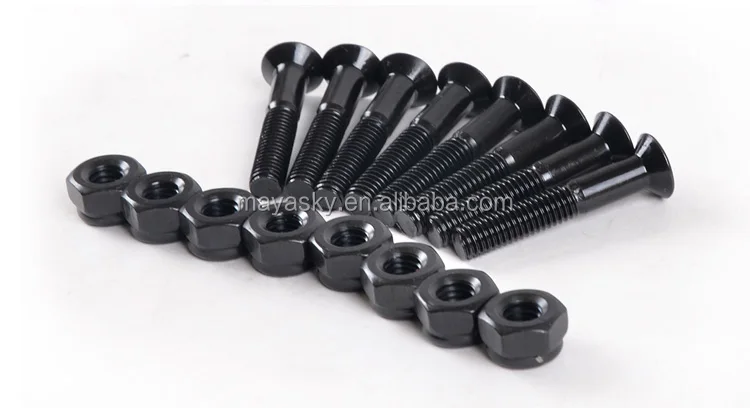 black 29mm skateboard accessories part hardware bolts screws