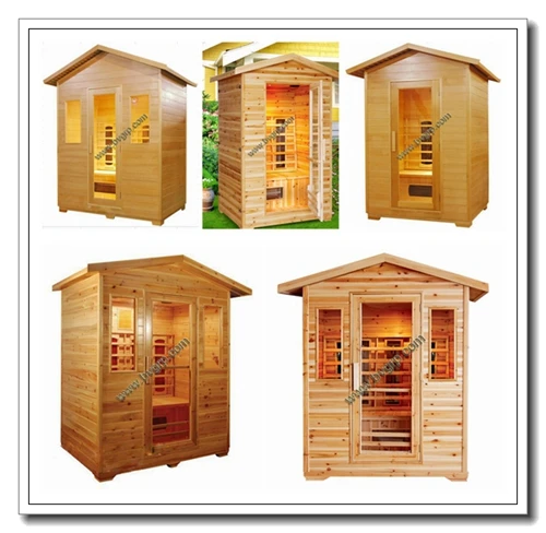 
New Product Decoration Four Person Wooden Outdoor Far Infrared Sauna Room 