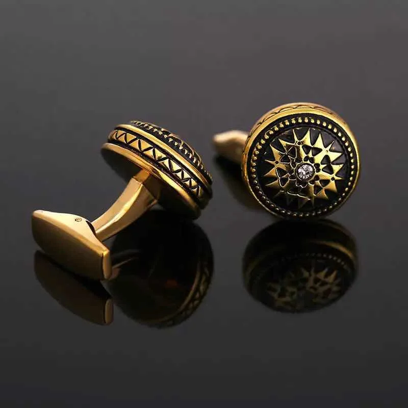 antique gold dotted cufflinks