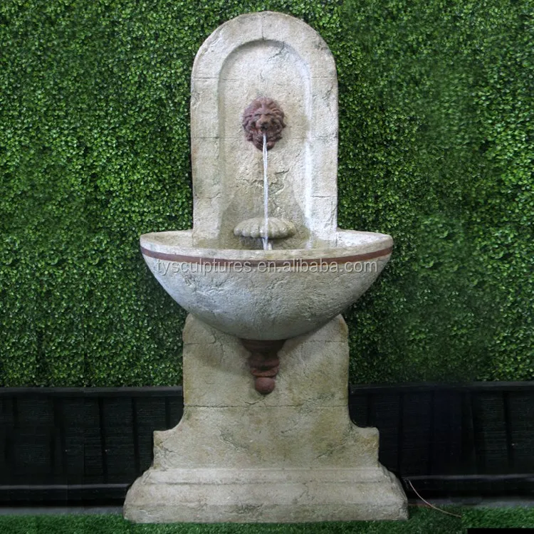 Decorative stone indoor water wall lion head spraying water fountains with cheap price