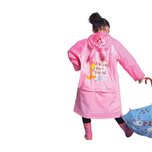 Plastic pvc cartoon Kids Children child girls raincoat clear plastic rain coats